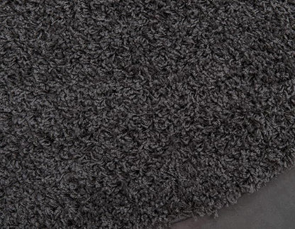 Unique Loom Solid Shag Collection Area Rug (8' Round Graphite Gray)