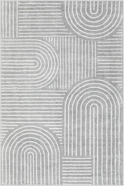 Lahome Abstract Area Rug 6x9, Soft Washable Rug for Living Room Ultra-Thin Non Slip Bedroom Rug, Modern Grey Throw Carpet for Dining Room Office(6'x9',Gray)