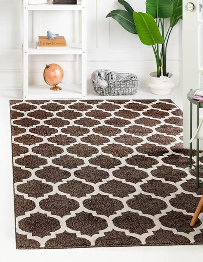 Rugs.com Lattice Collection Rug – 3' x 5' Chocolate Brown Medium Rug Perfect for Entryways, Kitchens, Breakfast Nooks, Accent Pieces