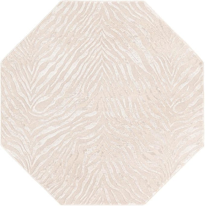 Unique Loom Finsbury Collection Area Rug - Meghan (5' 3" Octagon, Ivory Beige)
