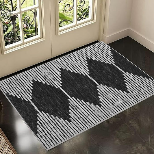 HelloTree 2x3 Entryway Rug, Indoor Small Machine Washable Area Rug Non Slip Backing Home Decor Floor Decoration Mat Boho Rugs for Entrance Kids Room Bedside Bedroom Resistant Carpet