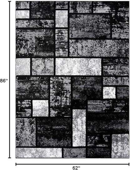 LUXE WEAVERS Modern Geometric Squares 10007 Gray 5x7 Area Rug