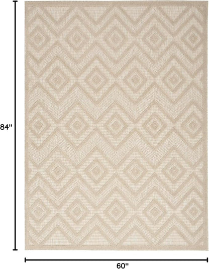 Nourison Home Versatile Cream 5' x 7' Area Rug - Easy Clean, Non Shedding, Bed Room, Living Room, Dining Room, Kitchen (5' x 7')