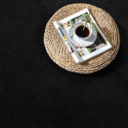 Area Rugs for Living Room Bedroom, 4 x 6 Ft Non-Slip Modern Area Rug, Soft Thickened Memory Foam Rug, Comfy Minimalist Indoor Carpet for Boys Girls Room Nursery Dorm Home Decor, Black
