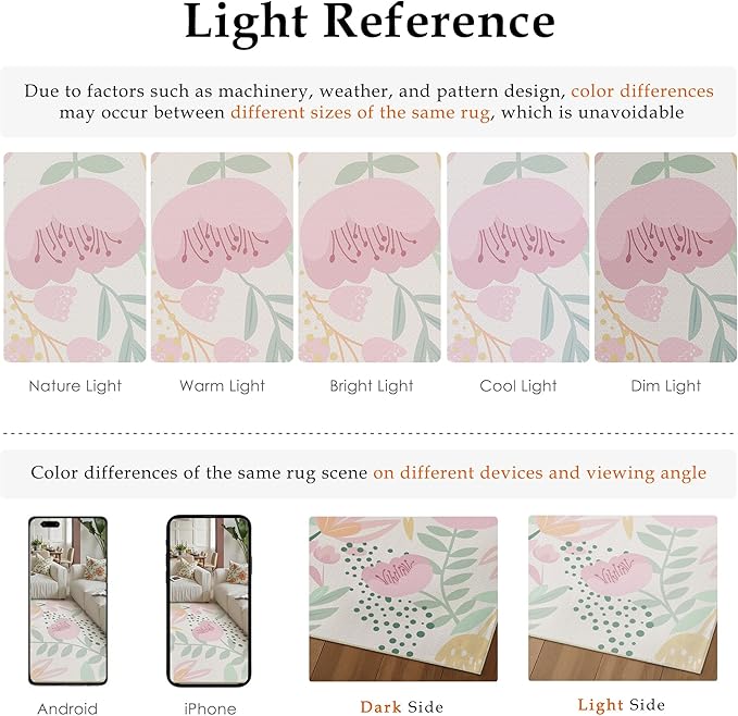 Floral Runner Rug 3x10 Washable Hallway Pink Bedroom Non Slip Cute Long Kitchen Carpet Botanical Indoor Soft Accent Rug for Bathroom Dining Laundry Living Room