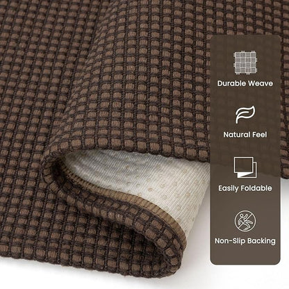 Braided Runner Rug 2x5 Ft Washable Runners for Hallways Non Slip Rubber Backed Kitchen Runners Cotton Entryway Runner Indoor, Woven Floor Carpet for Hall Kitchen Bedroom, Brown