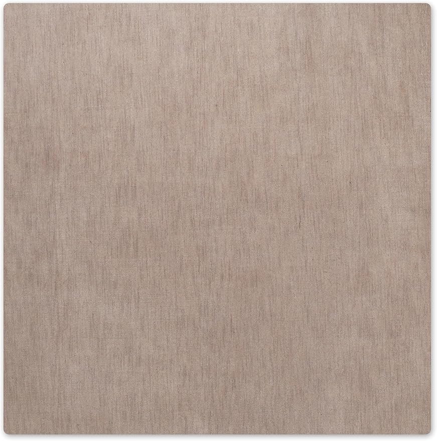 Hand Knotted Loom Wool ECO-Friendly Area Rugs - 6'x6', Square, Beige Color, Solid Plain Design, High Pile Thick Handmade Anti Skid Area Rugs for Living Room, Bed Room (L00111)