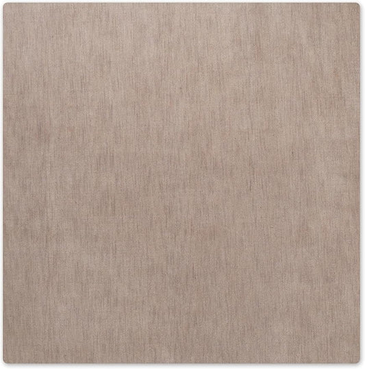 Hand Knotted Loom Wool ECO-Friendly Area Rugs - 6'x6', Square, Beige Color, Solid Plain Design, High Pile Thick Handmade Anti Skid Area Rugs for Living Room, Bed Room (L00111)