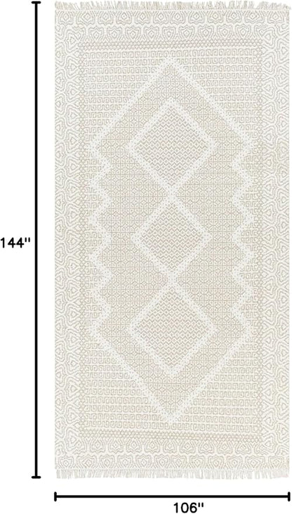 Mark&Day Wool Rugs, 9x12 Nishnabotny Cottage Medium Beige Area Rug, Beige Carpet for Living Room, Bedroom or Kitchen (8'10" x 12')