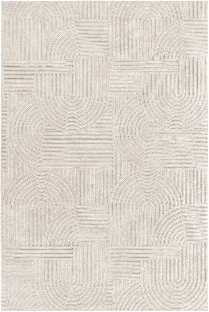 Pauwer 6x9 Washable Area Rugs for Living Room Modern Beige Solid Color Soft Fluffy Rugs for Bedroom Non Slip Boho Accent Indoor Mat Floor Carpet Cover for Kids Room Dining Room Kitchen Office