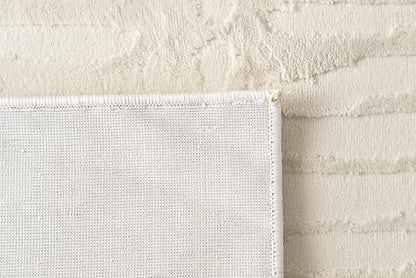 Revival Rugs Shell 6'7"x9' Washable Area Rug for Living Room Bedroom - 100% Recycled Oeko-TEX Certified, Medium Pile, Beige, Cream