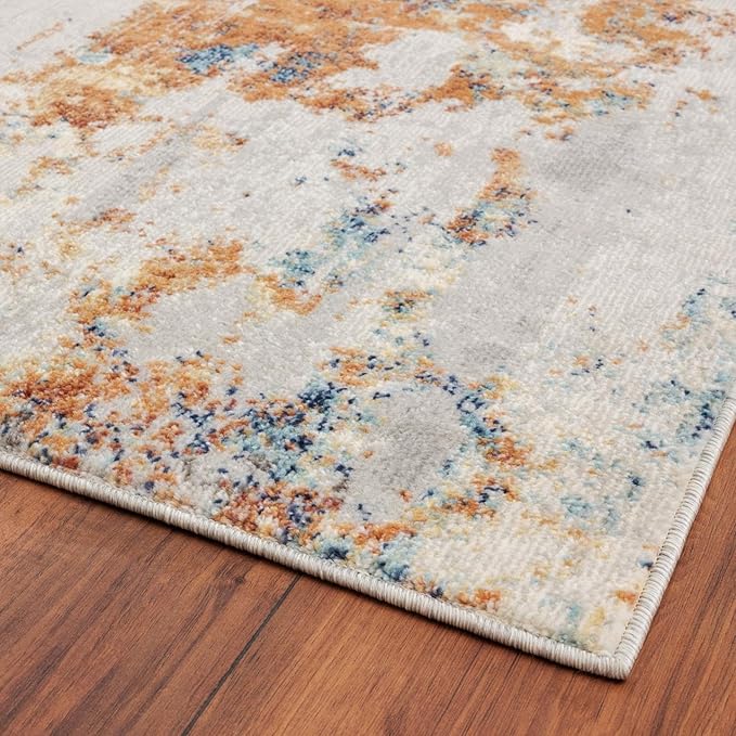 LUXE WEAVERS Euston Collection Multi 2x7 Modern Abstract Area Rug