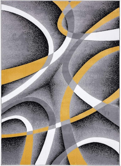 2305 Geometric Abstract Yellow 6x9 Area Rugs for Living Room