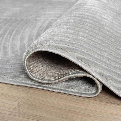 Abani Grey Area Rug for Living Room, Bedroom - Zen Reiki Pattern- 5 x 8 -Durable & Easy to Clean