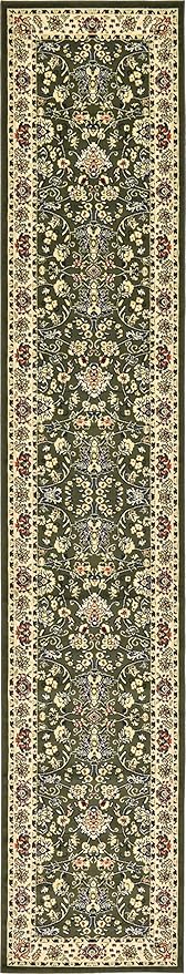 Unique Loom Sialk Hill Collection Area Rug - Washington (3' x 16' 5" Runner Green/Hunter Green)