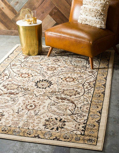 Unique Loom Espahan Collection Area Rug - Cape Cod (4' 1" x 6' 1" Rectangle, Ivory/ Beige)