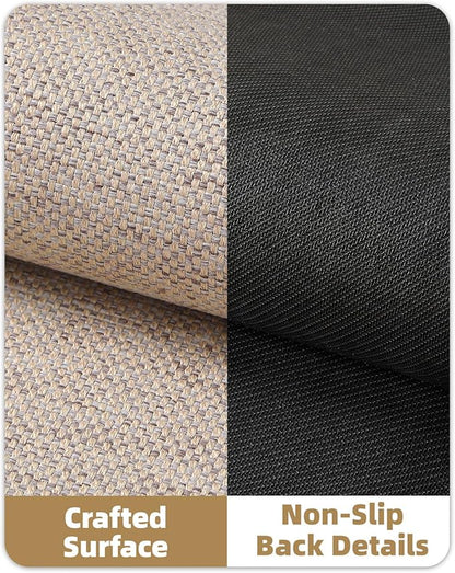 Color&Geometry Ultra-Thin Indoor Door Mat, 27"x59" Low-Profile Non-Slip Entryway Rug with Modern Geometric Texture, Washable Doormat for Entrance, Front Doors, Khaki (Rolled-up NO Creases)
