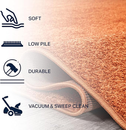 JONATHAN Y Haze Solid Low-Pile Orange 4x6 Oval Indoor Area Rug, Coastal,Bohemian,Minimalist,Classic, Easy-Cleaning for Living Room,Bedroom,Kitchen,Pet Friendly,Non-Shedding (SEU100M-4OV)