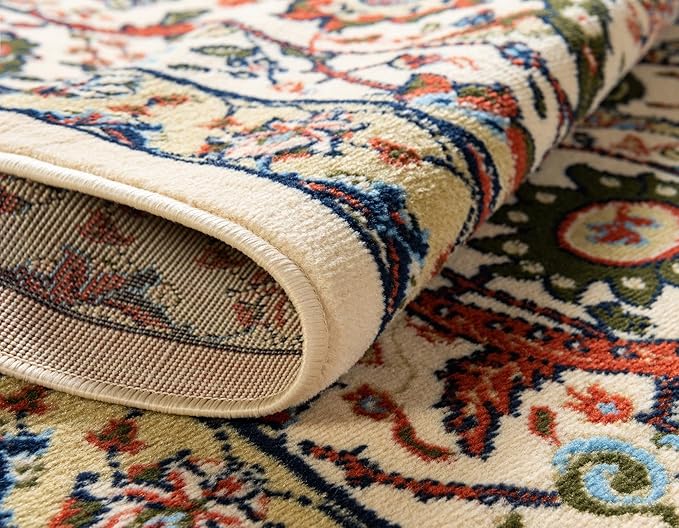 Unique Loom Espahan Collection Area Rug - Cape Cod (4' 1" x 6' 1" Rectangle, Cream/ Black)