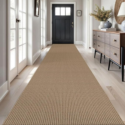 Braided Runner Rug 3x18 Ft Washable Runners for Hallways Non Slip Kitchen Runner Rug Cotton Long Entryway Runner Indoor, Woven Carpet for Hall Stair Entryway, Orange/Tan/Brown