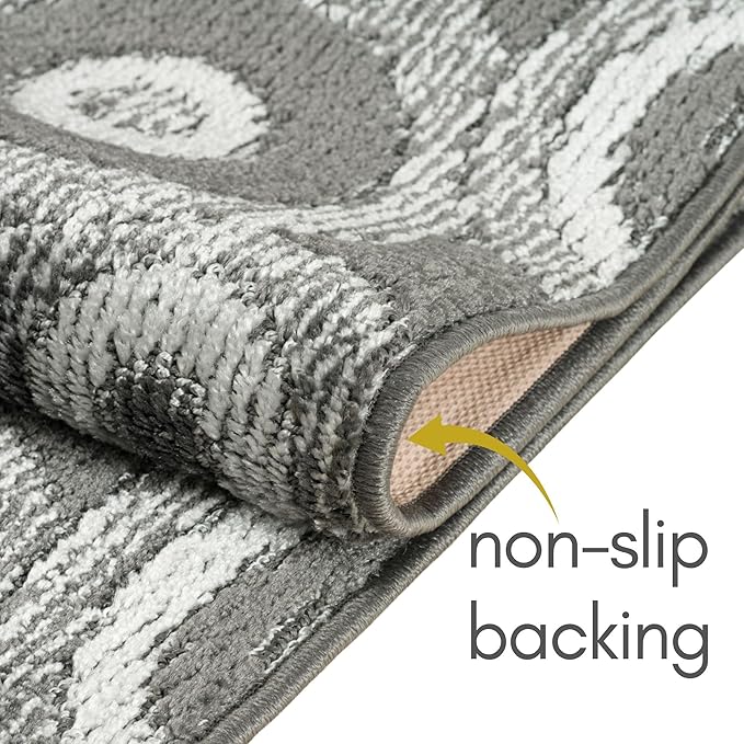 Custom Size Grey Hallway Runner Rug | Cut to Length 2'3" x 9' (Runner) | Non-Slip & Machine Washable | REMNAZ