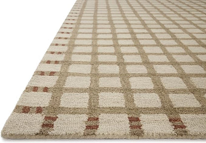 Loloi Magnolia Home by Joanna Gaines Waylon Collection WAY-02 Natural/Rust 3'-6" x 5'-6" Accent Rug