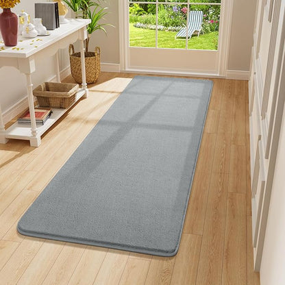 Amearea Modern Soft Hallway Runner Rug, 2x8 Feet Area Rug Runners for Hallways, Washable Runner Rugs, Non Slip Memory Foam Runner Rugs Carpet for Entrance Kitchen Kids Room Decor, Grey