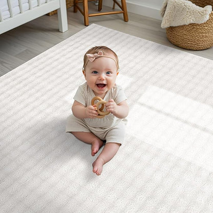 CAMILSON Modern White Non Slip Rug 5x7 Ultra Soft High Pile Area Rugs Non Skid Rubber Backing Durable & Easy to Clean Carpet for Living Room Bedroom Kids Room Indoor Use (5 x 7 White)