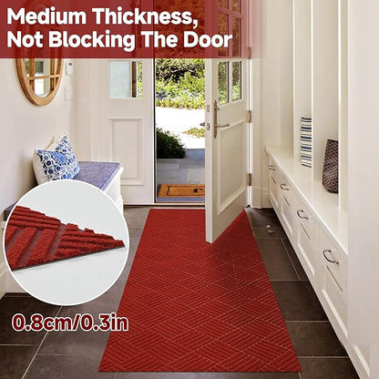 jxgzyy Commercial Christmas Red Carpet Runner, 3'11" x 9'10" Heavy Duty Hallway Runner Rug, Non Slip Area Rugs for Entryway, Outdoor Indoor Kitchen Mat for Living Room Garage Wedding Party Decor