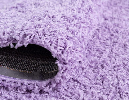 Unique Loom Solid Shag Collection Area Rug (9' x 12' 2" Rectangle Lilac)