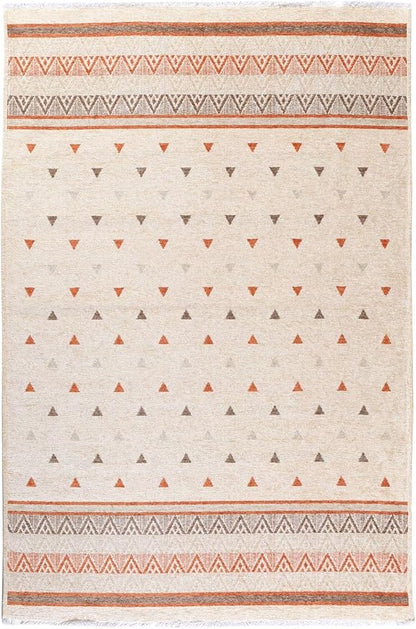 Alfa Rich 7x10 Beige Terracotta Washable Area Rugs for Living Room Kitchen Bedroom Decor Rug