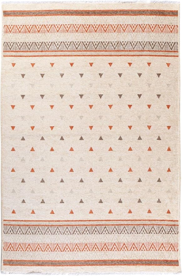 Alfa Rich 5x8 Beige Terracotta Washable Area Rugs for Living Room Kitchen Bedroom Decor Rug