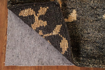 Rug Source Modern Collection Size 3x5 Abstract Area Rug, Hand-Knotted/Hand-Woven Black Floral/Nature Print Rug, Oriental Jute Carpet for Foyer, Entryway, Hallway