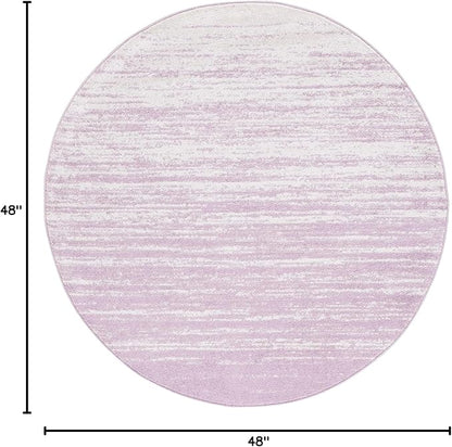 SAFAVIEH Adirondack Collection Area Rug - 4' Round, Cream & Purple, Modern Ombre Design, Non Shedding & Easy to Clean, Ideal for Living Room, Bedroom, Office, Dining Space (ADR113L)