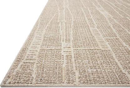 Loloi Amber Lewis Bexley Collection BEX-05 Mushroom/Natural 9' x 13' Area Rug Neutral, Textured, Living, Bedroom, Dining, Carpet