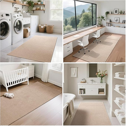 Boho 2x5 ft Hallway Runners Rug Woven Washable Long Kitchen Runner Mat Rugs Non Slip, Soft Entryway Laundry Hall Runner Floor Carpet for Indoor Backdoor Bedroom Kitchen Living Room, Brown