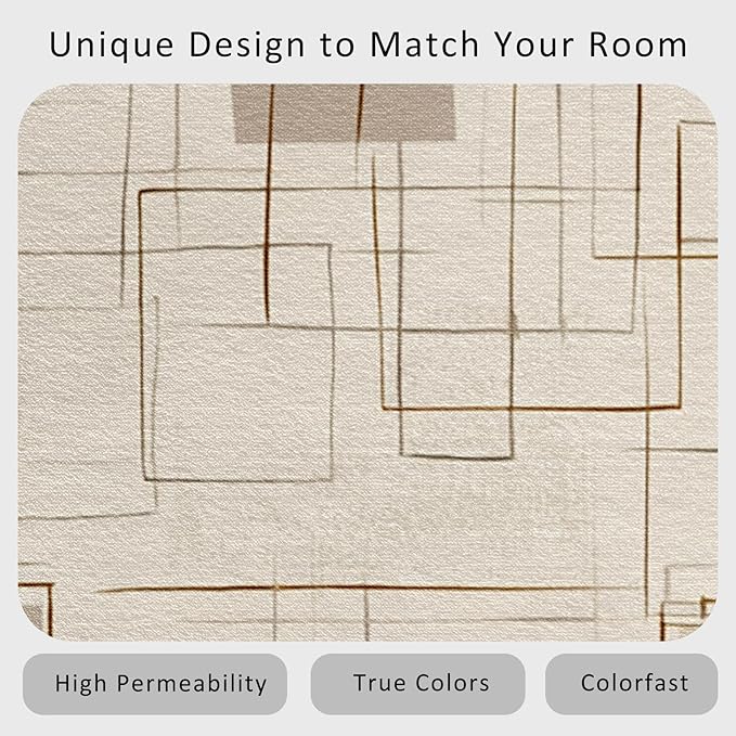 Geometric Rug, Washable 5x7 Rug for Living Room, Modern Abstract Patterned Indoor Carpet, Geometric Decor for Home, Bedroom, Soft Non Slip Thin Design FER58