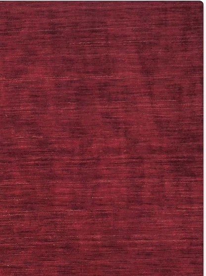 Hand Knotted Loom Wool ECO-Friendly Area Rugs - 6'x9', Rectangle, Dark Red Color, Solid Plain Design, High Pile Handmade Anti Skid Area Rugs for Living Room, Bed Room (L00111)