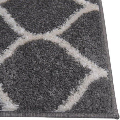 Rugs.com Lattice Frieze Collection Rug – 4' x 6' Dark Gray Medium Rug Perfect for Living Rooms, Large Dining Rooms, Open Floorplans