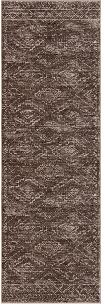 KILOCOCO Boho Kitchen Runner Rug 2x6 Washable Runner Rug, Soft Runners for Hallways Non Slip Printed Distressed Laundry Room Rug, Low-Pile Rug for Entryway/Bedroom/Living Room, Rust Red