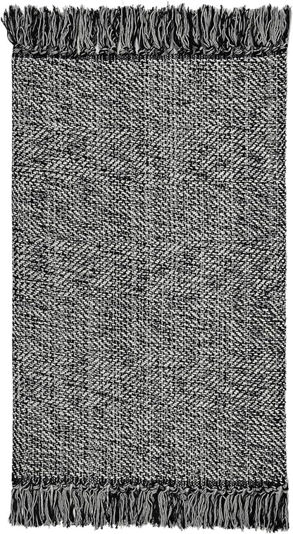 Collive Hallway Runner Rug, 2' x 5' Soft Washable Kitchen Runner Rug, Black Contemporary Modern Laundry Room Rugs Indoor Hand-Woven Cotton Carpet for Bedroom Entryway Front Door Farmhouse