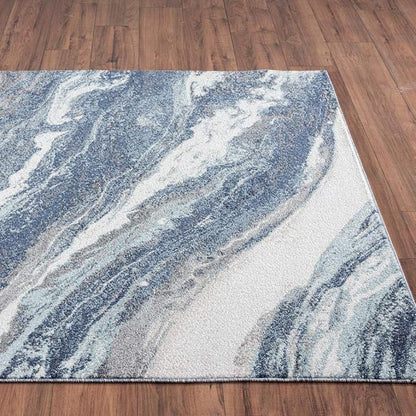 LUXE WEAVERS Lagos Collection 7983 Blue 9x12 Art Deco Area Rug