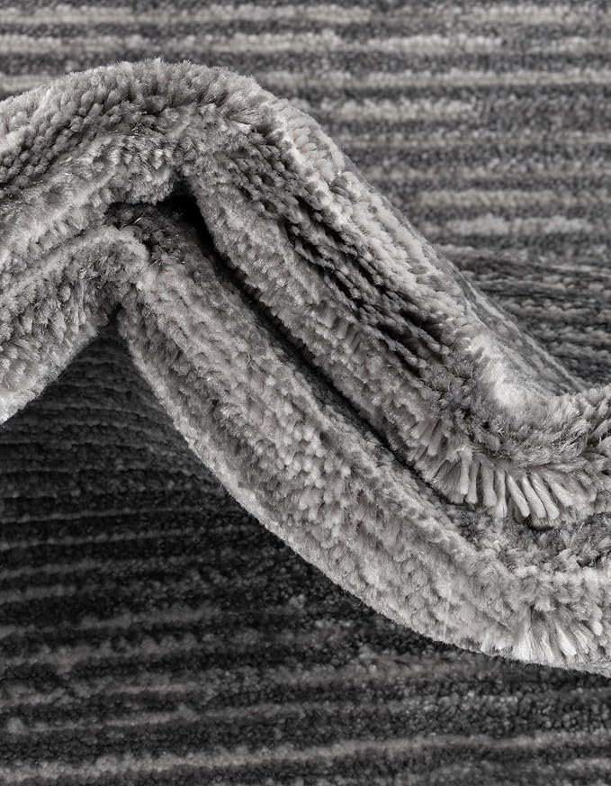 Unique Loom Finsbury Collection Area Rug - Kate (7' 10" Square, Gray/ Ivory)