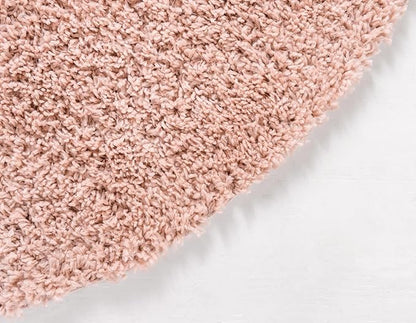 Unique Loom Davos Shag Collection Area Rug - Solid (10' Round, Dusty Rose)