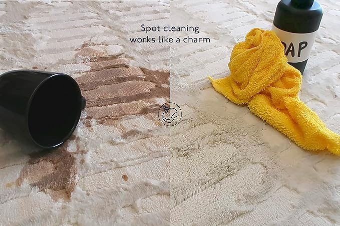 Revival Rugs Shell 2'7"x4'11" Machine Washable Area Rug for Kitchen Bedroom - 100% Recycled Oeko-TEX Certified, Medium Pile, Green