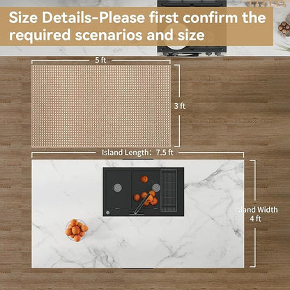 Boho 3x5 ft Washable Area Rug Entryway Runner for Kitchen, Non Slip Woven Hallway Rugs Kitchen Mats for Floor Hall Rug Indoor Door Mat Carpet for Backdoor Bedroom Living Room, Easy Clean, Brown