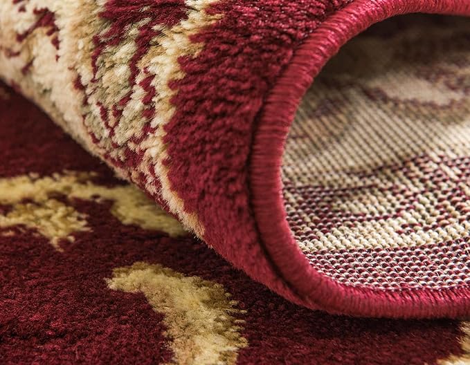 Unique Loom Versailles Collection Traditional Classic Medallion Floral Motif Area Rug (2' 7 x 10' 0 Runner, Burgundy/ Ivory)