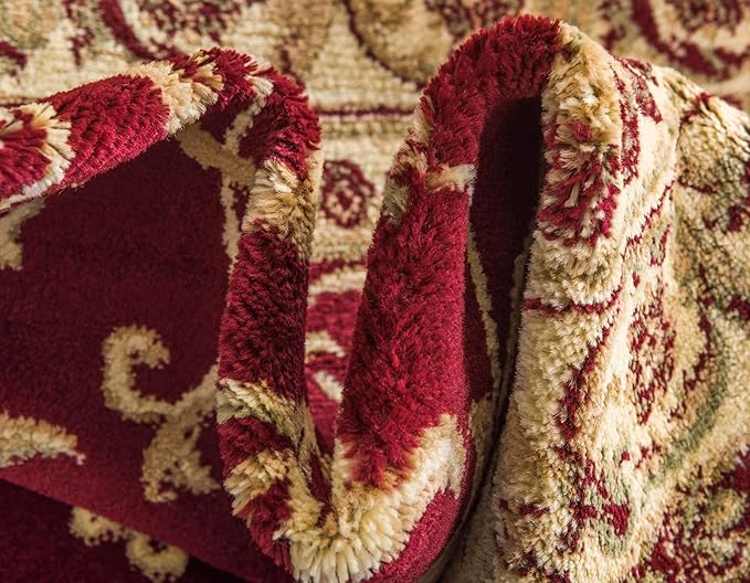 Unique Loom Versailles Collection Traditional Classic Medallion Floral Motif Area Rug (5' 0 x 8' 0 Rectangular, Burgundy/ Ivory)