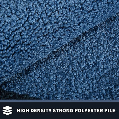 PURRUGS Dirt Trapping Door Mat 24" x 60", Non-Slip/Skid Machine Washable Entryway Rug, Shoes Scraper, Throw Rug, Super Absorbent Area Rug for Muddy Wet Shoes and Paws, Light Blue & Navy