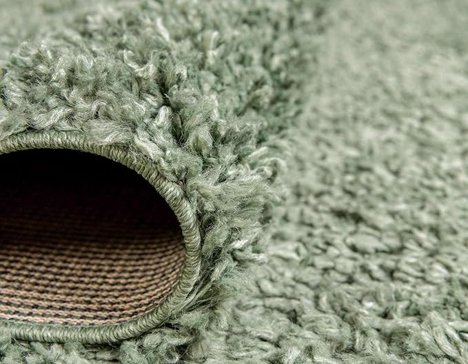 Unique Loom Davos Shag Collection Area Rug - Solid (4' 1" x 6' 1" Rectangle, Sage)